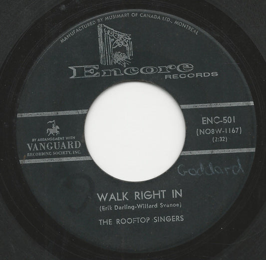 The Rooftop Singers : Walk Right In (7", Single)