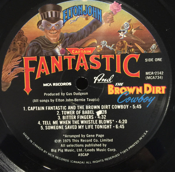 Elton John : Captain Fantastic And The Brown Dirt Cowboy (LP, Album)