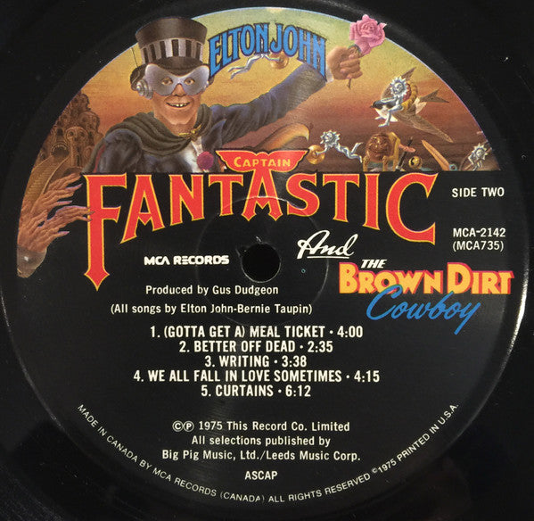 Elton John : Captain Fantastic And The Brown Dirt Cowboy (LP, Album)