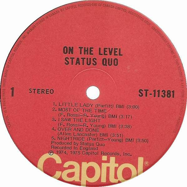 Status Quo : On The Level (LP, Album)