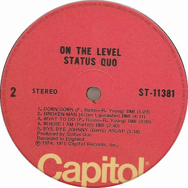 Status Quo : On The Level (LP, Album)