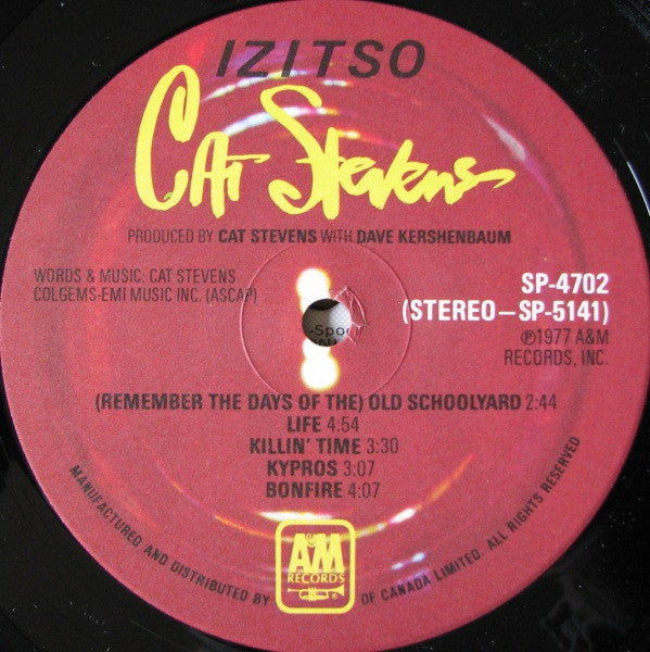 Cat Stevens : Izitso (LP, Album, Gat)