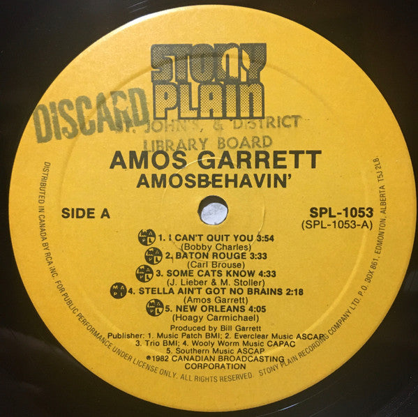 Amos Garrett : Amosbehavin' (LP, Album)