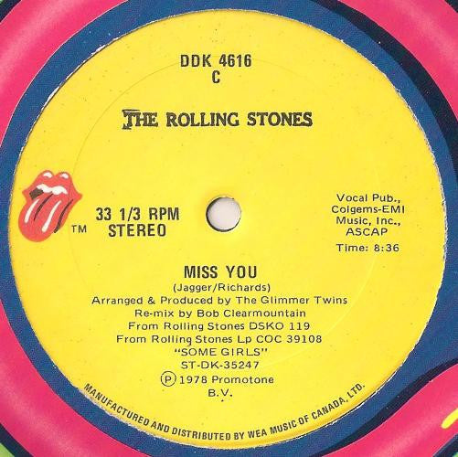 The Rolling Stones : Miss You / Hot Stuff (12")