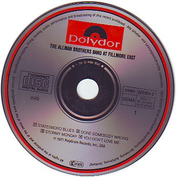 The Allman Brothers Band : The Allman Brothers Band At Fillmore East (2xCD, Album, RE, RM)