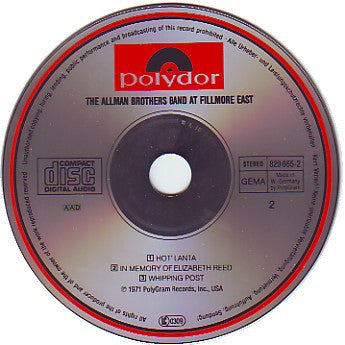 The Allman Brothers Band : The Allman Brothers Band At Fillmore East (2xCD, Album, RE, RM)