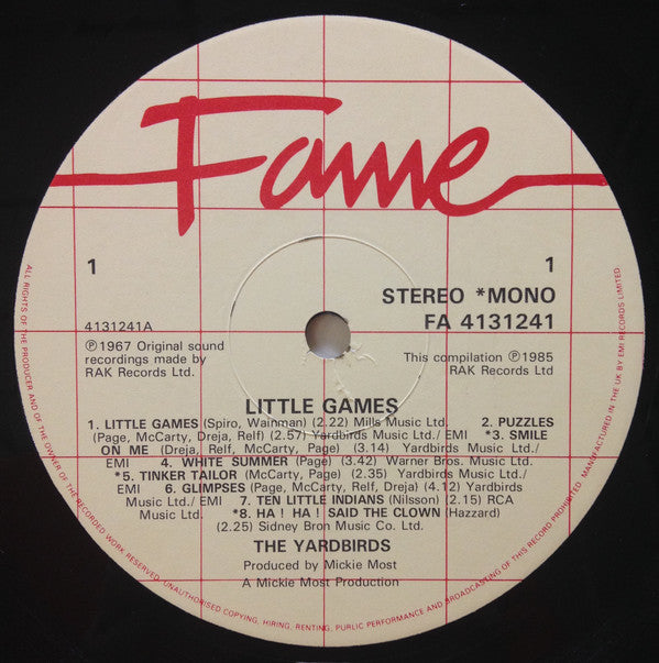 The Yardbirds : Little Games (LP, Comp)