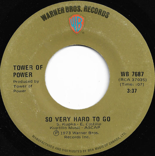 Tower Of Power : So Very Hard To Go / Clean Slate (7", Single)