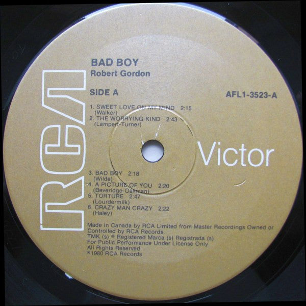 Robert Gordon (2) : Bad Boy (LP, Album)