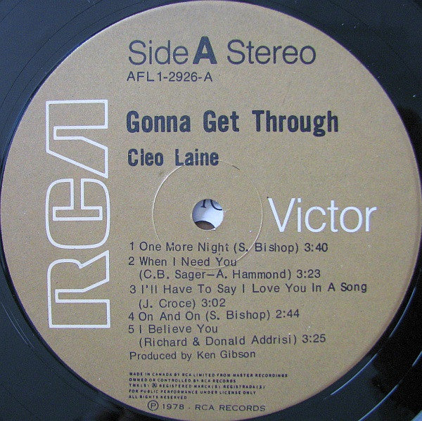 Cleo Laine : Gonna Get Through (LP, Album)
