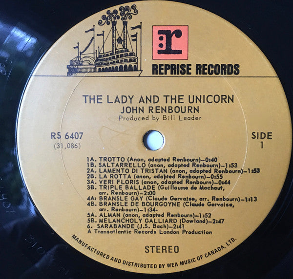 John Renbourn : The Lady And The Unicorn (LP, Album, Smi)