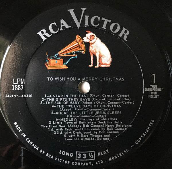 Harry Belafonte : To Wish You A Merry Christmas (LP, Album, Mono)