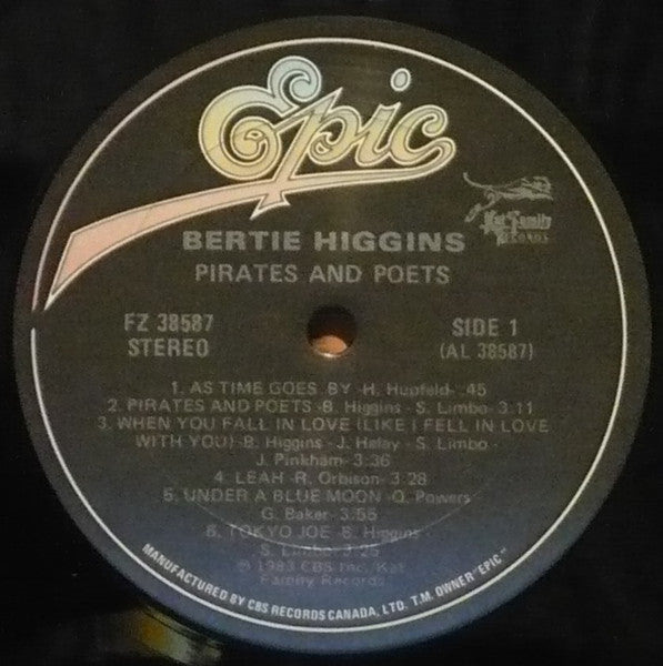 Bertie Higgins : Pirates And Poets (LP, Album)