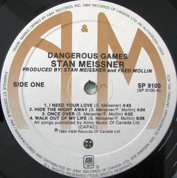 Stan Meissner : Dangerous Games (LP, Album)