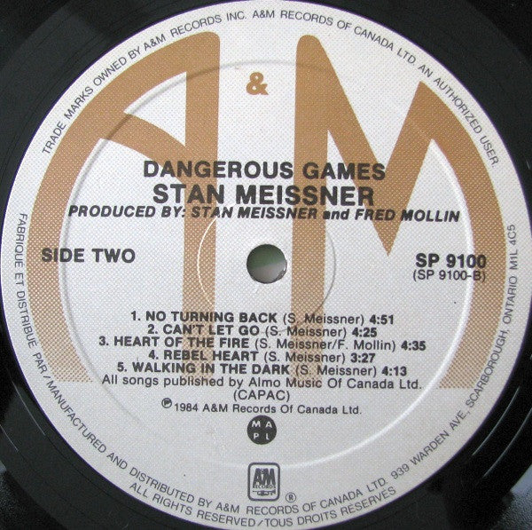 Stan Meissner : Dangerous Games (LP, Album)