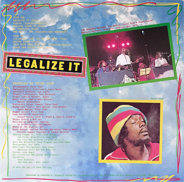 Peter Tosh : Legalize It (LP, Album, RE, RP)