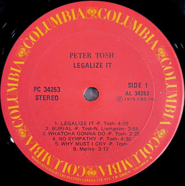 Peter Tosh : Legalize It (LP, Album, RE, RP)