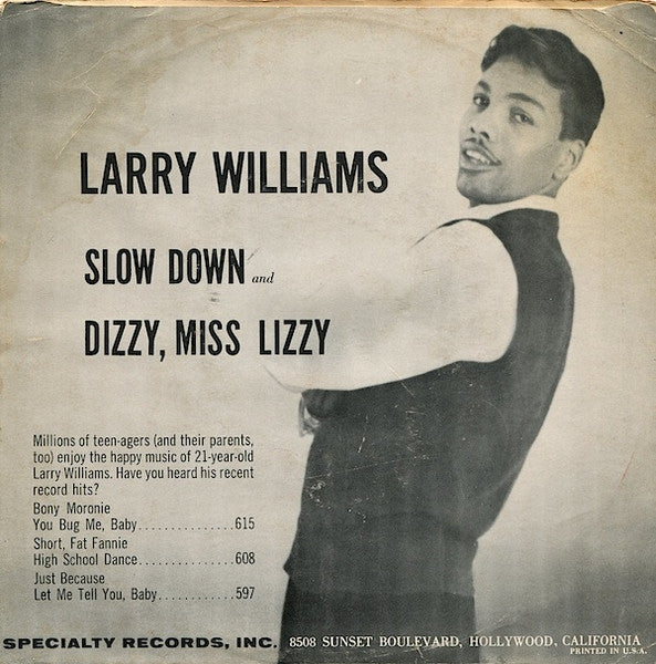 Larry Williams (3) : Slow Down / Dizzy, Miss Lizzy (7", Single)