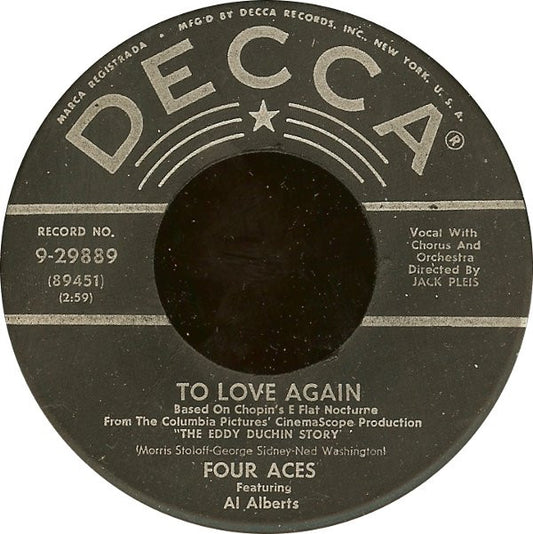 The Four Aces : To Love Again (7", Single, Glo)