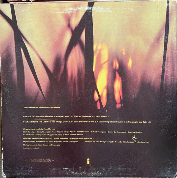 John Martyn : Bless The Weather (LP, Album, Jac)