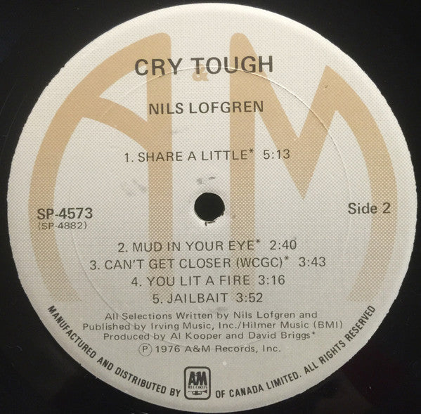 Nils Lofgren : Cry Tough (LP, Album)
