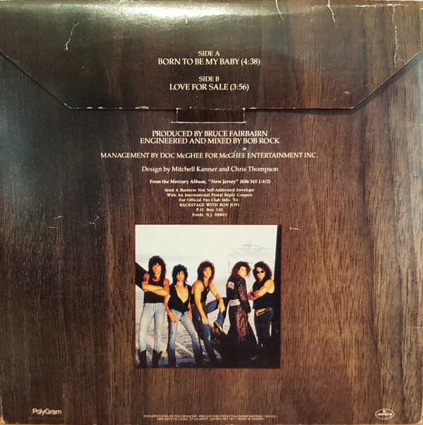 Bon Jovi : Born To Be My Baby (7", Ltd, Env)