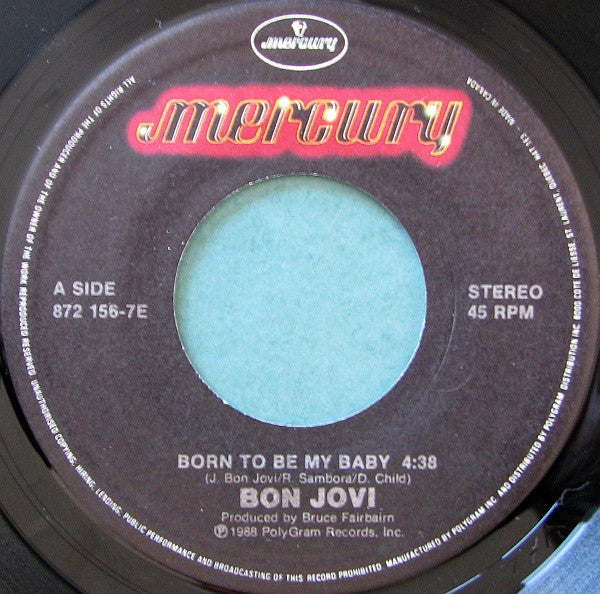 Bon Jovi : Born To Be My Baby (7", Ltd, Env)