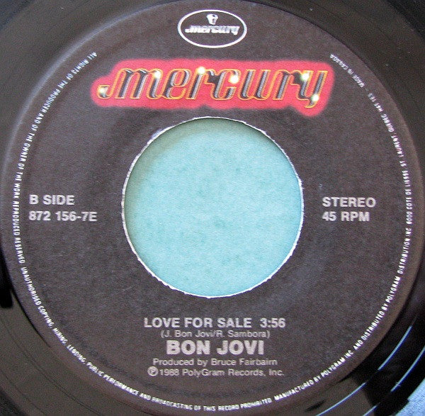 Bon Jovi : Born To Be My Baby (7", Ltd, Env)