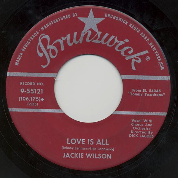 Jackie Wilson : That's Why (I Love You So) / Love Is All (7", ✤Gl)
