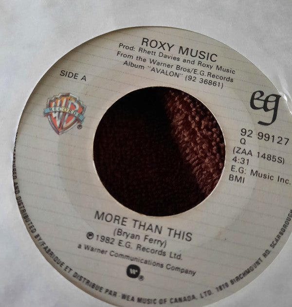 Roxy Music : More Than This (7", Single, RE)