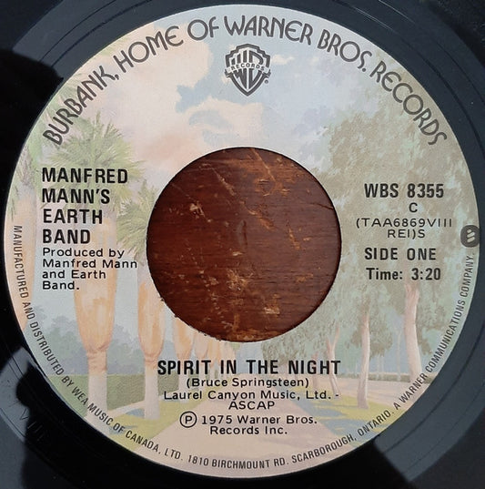 Manfred Mann's Earth Band : Spirit In The Night (7", Single)
