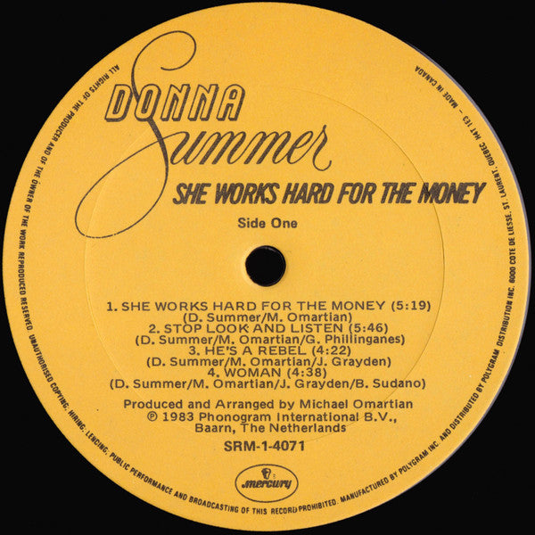 Donna Summer : She Works Hard For The Money (LP, Album)