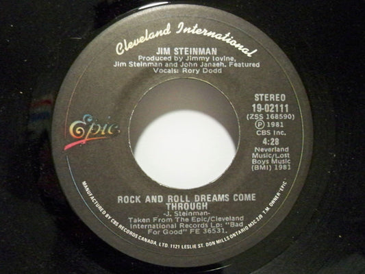 Jim Steinman : Rock And Roll Dreams Come Through (7", Single)
