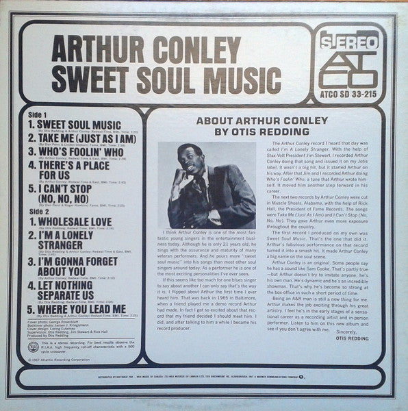 Arthur Conley : Sweet Soul Music (LP, Album, RE)