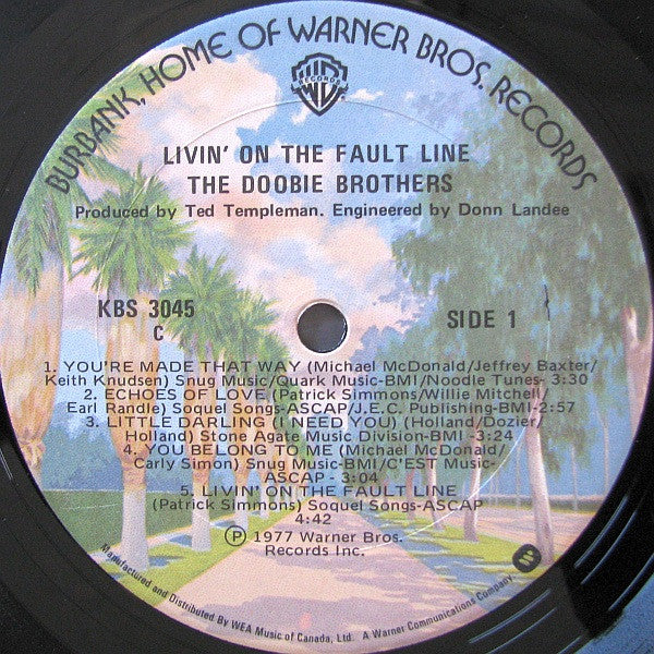 The Doobie Brothers : Livin' On The Fault Line (LP, Album)