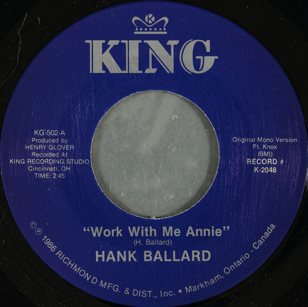 Hank Ballard : Work With Me Annie / Annie Had A Baby (7", Single, Mono, RE)