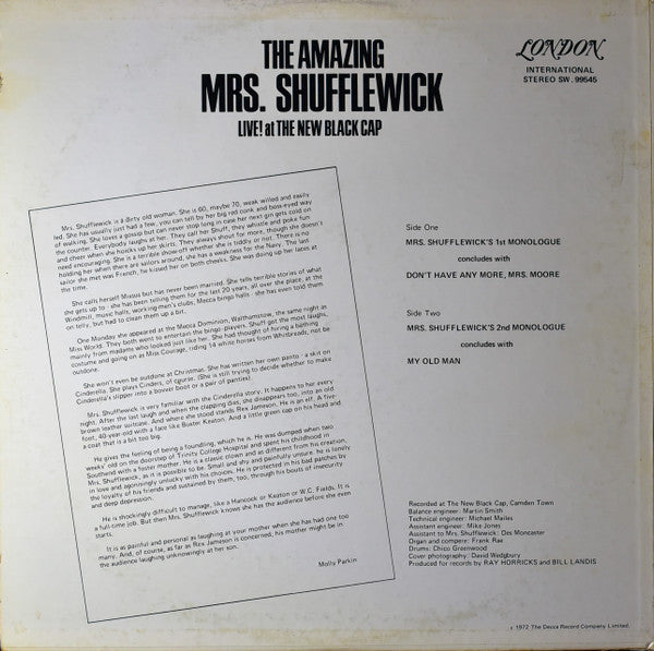 Mrs. Shufflewick : Live! At The New Black Cap (LP, Album)