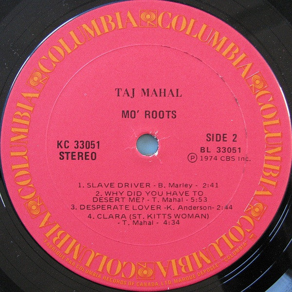 Taj Mahal : Mo' Roots (LP, Album)