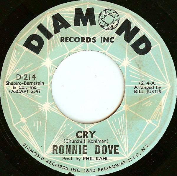 Ronnie Dove : Cry / Autumn Rhapsody (7", Single)