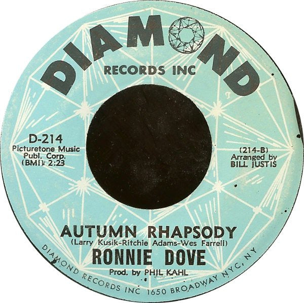 Ronnie Dove : Cry / Autumn Rhapsody (7", Single)