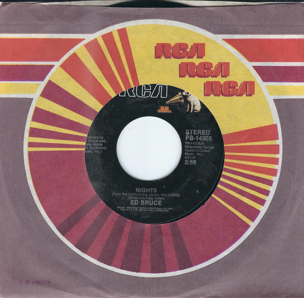 Ed Bruce : Nights (7", Styrene)