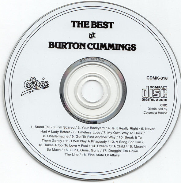 Burton Cummings : The Best Of Burton Cummings (CD, Album, Comp, Club)
