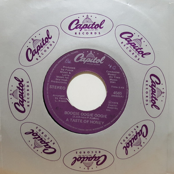 A Taste Of Honey : Boogie Oogie Oogie (7", Single)