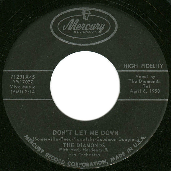 The Diamonds : High Sign / Don't Let Me Down (7", Single)
