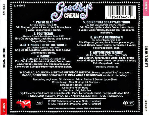 Cream (2) : Goodbye (CD, Album, RE, RM)