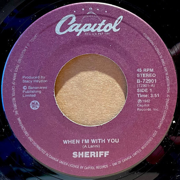 Sheriff (3) : When I'm With You (7", Single)