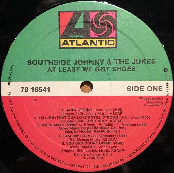 Southside Johnny & The Asbury Jukes : At Least We Got Shoes (LP, Album)
