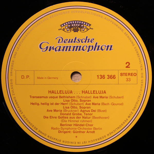 Berliner Händel-Chor, Radio-Symphonie-Orchester Berlin, Günther Arndt : Halleluja... Halleluja (Berühmte Chöre) (LP)