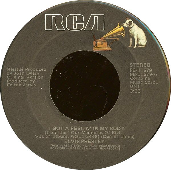 Elvis Presley : I Got A Feelin' In My Body / There's A Honky Tonk Angel (Who Will Take Me Back In) (7", Single)