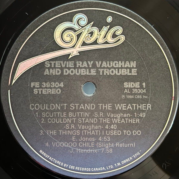 Stevie Ray Vaughan & Double Trouble : Couldn't Stand The Weather (LP, Album)